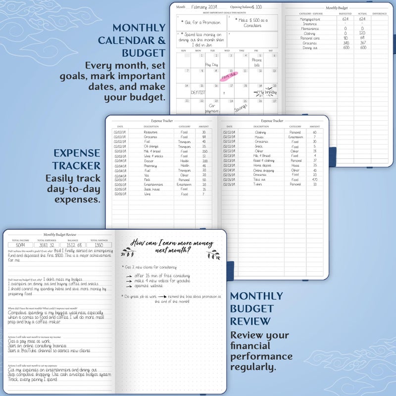 Legend Planner Legend Budget Planner â€“ Financial Organizer Book. Money Account & Expense Tracker Notebook Journal for Household Monthly Budgeting (Mystic Blue) - Image 4